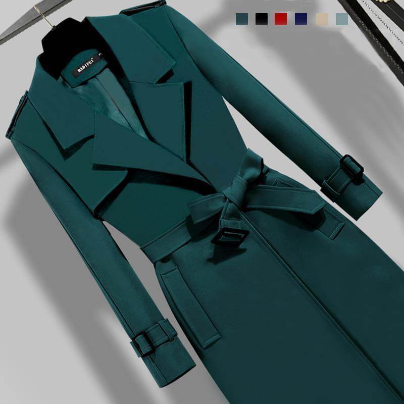 Elegant Slim-fit Trench Coat for Women - Stylish & Comfortable Mid-Length - Buy Center