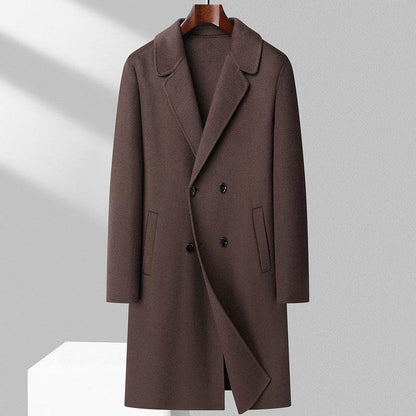 Men's Mid-Length Woolen Coat - Casual Double-Sided Winter Outerwear - Buy Center