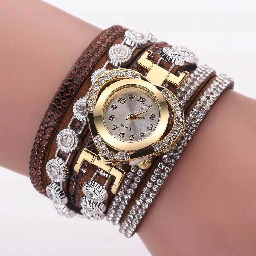 Buy Center Heart Shape Bracelet Watch - Multi-Color Diamond Dial for Women - Buy Center
