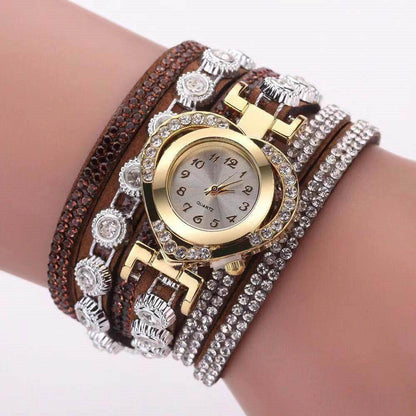 Buy Center Heart Shape Bracelet Watch - Multi-Color Diamond Dial for Women - Buy Center