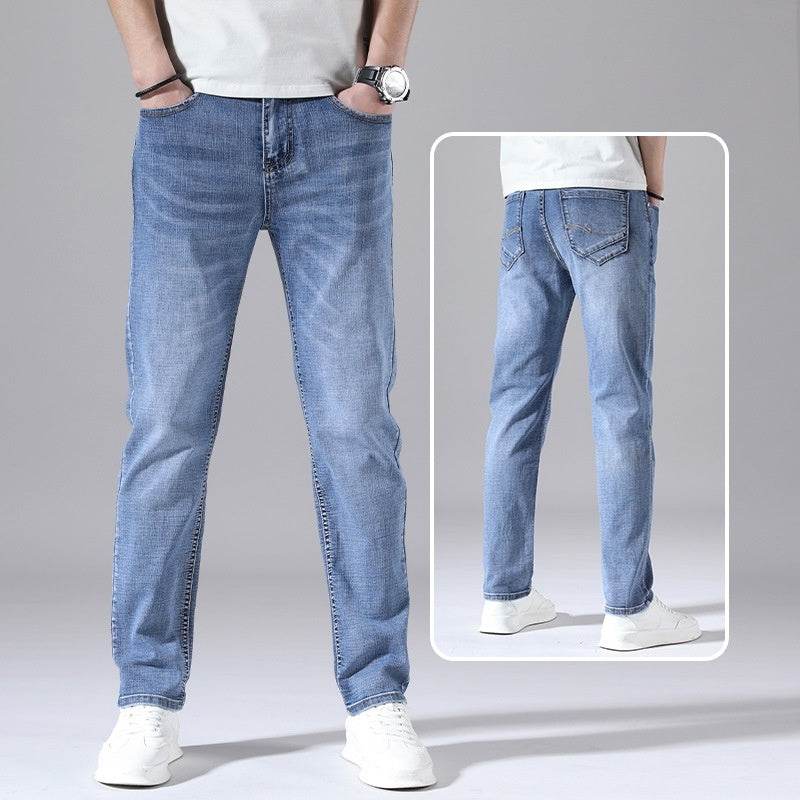 Retro Thin Tapered Jeans for Men - Stylish Casual Trousers for Summer - Buy Center