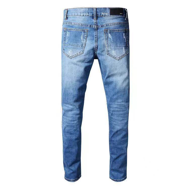 Men's Slim European Denim Trousers - Stylish Casual Blue Pants - Buy Center