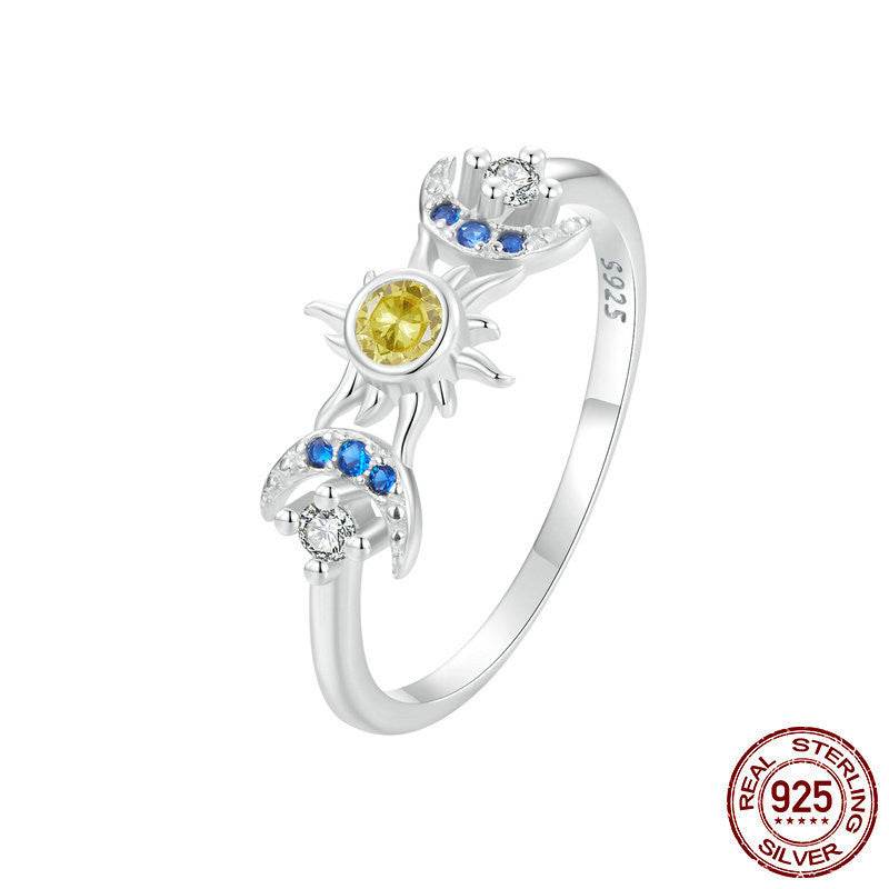 S925 Sterling Silver Sun and Moon Ring - Unique Engagement Jewelry 2025 - Buy Center