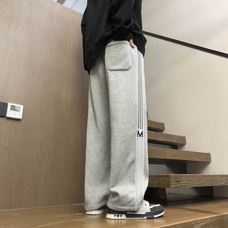 Fashion Brand Loose Casual Sweatpants - Black & Gray Stripes Style - Buy Center