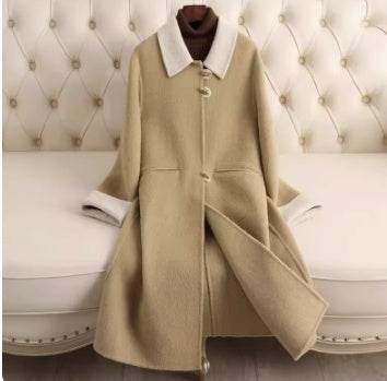 Buycenter Women's Cashmere Coat - Loose Fitting Trench in Soft Colors - Buy Center