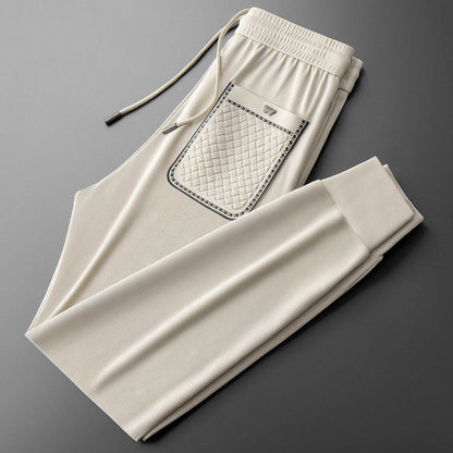 Light Luxury Ankle-Tied Sweatpants - Stylish Embroidered Casual Comfort - Buy Center