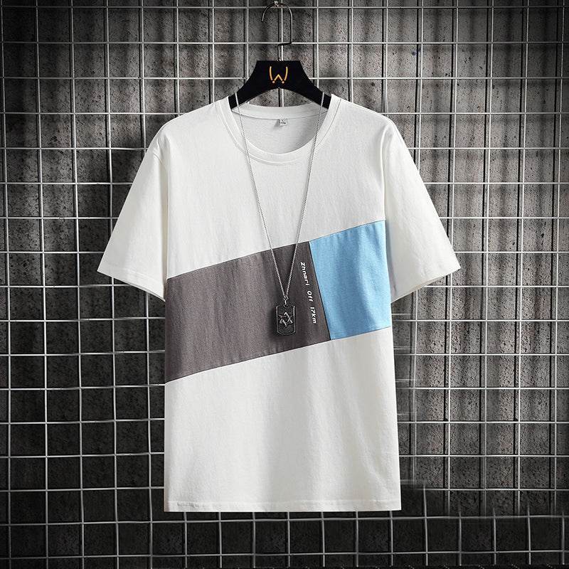 Buycenter Men's Summer Short-Sleeved T-Shirt - Casual Stripe Design - Buy Center
