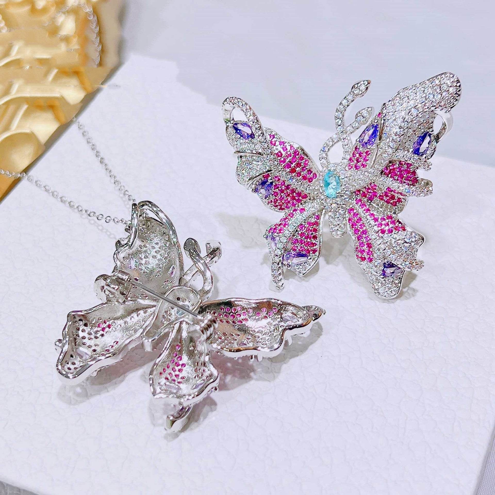 High-End Lavender Butterfly Ring - Versatile Brooch, Pendant & More - Buy Center