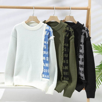 Men's Casual Pullover Sweater - All-Season Style in White, Black, Green - Buy Center