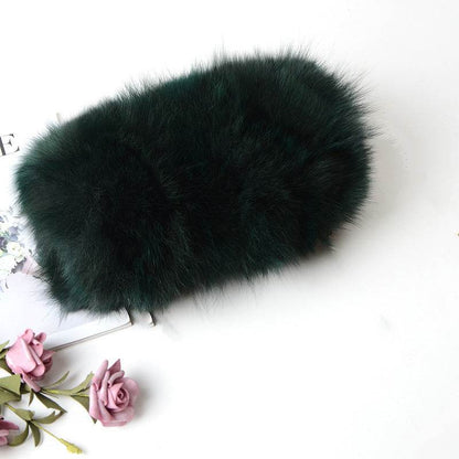 Buycenter Women's Fox Fur Chain Crossbody Bag - Warm & Stylish Evening Bag - Buy Center