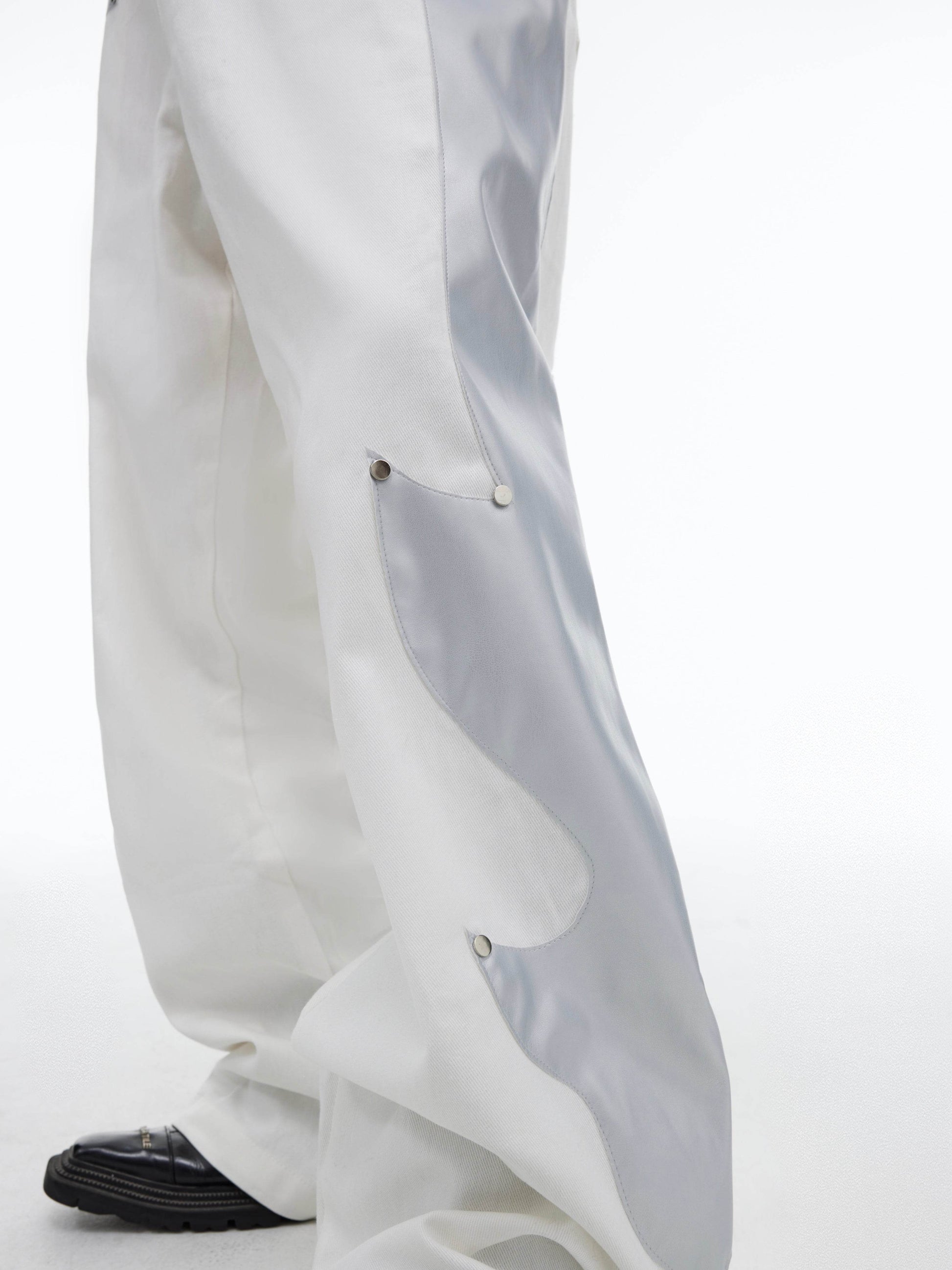 Niche Patchwork Flame Rivet Cargo Pants - Stylish Casual Wear for All - Buy Center