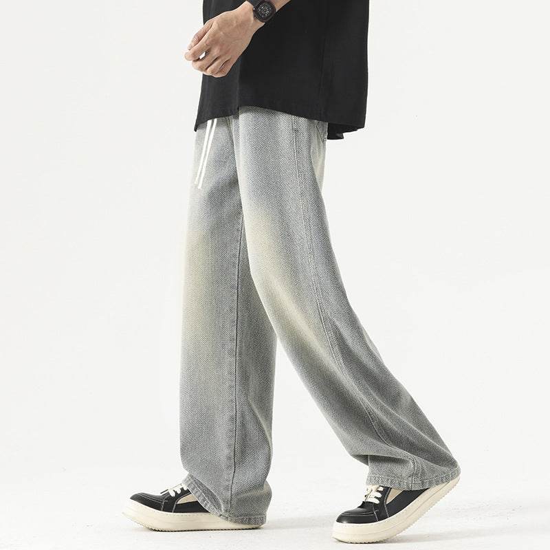 Buycenter Loose Drawstring Trousers - Vintage Blue, Mud Yellow, Gray - Buy Center