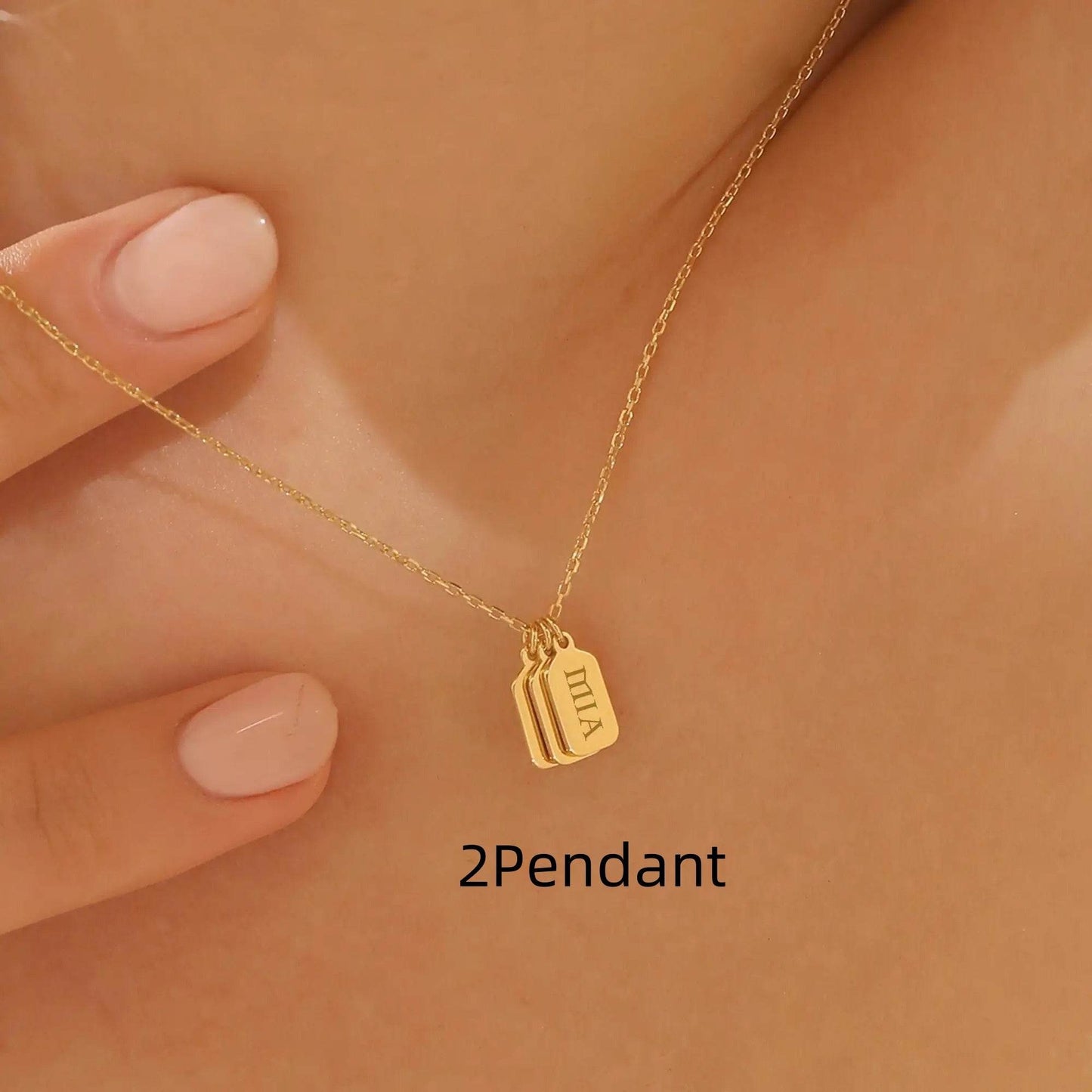 Minimalist Carved Name Pendant Necklace - Custom Stainless Steel Jewelry - Buy Center