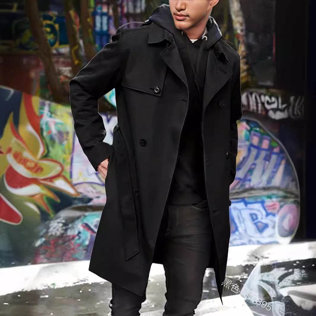 Men's Double-Breasted Long-Sleeved Coat - Stylish Parka in 4 Colors - Buy Center