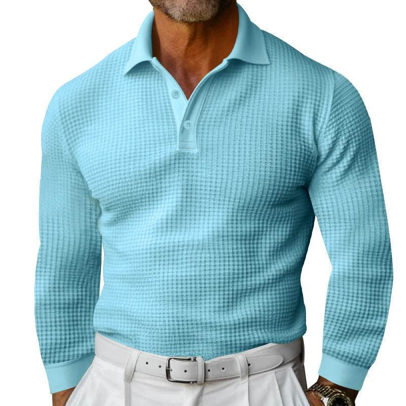 Buycenter Casual Lapel Button T-shirt - Long Sleeve, Multiple Colors Available - Buy Center