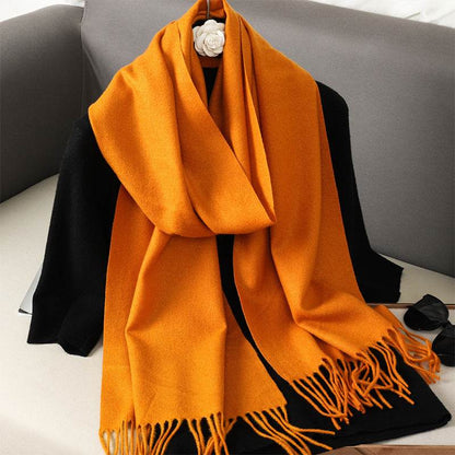 Solid Color Cashmere-like Scarf for Women - Warm, Quick-Drying Shawl - Buy Center