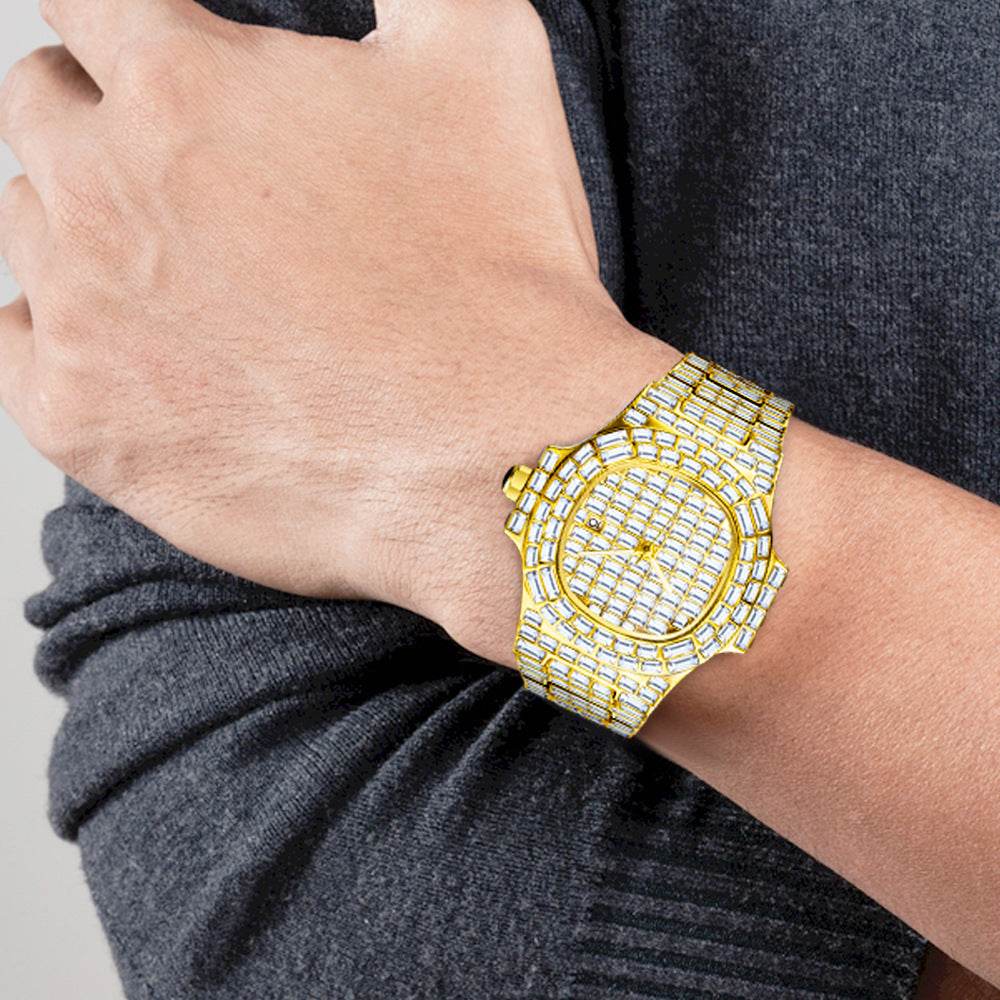 High-Grade Waterproof Calendar Watch for Men - Stylish Full Drill Design - Buy Center