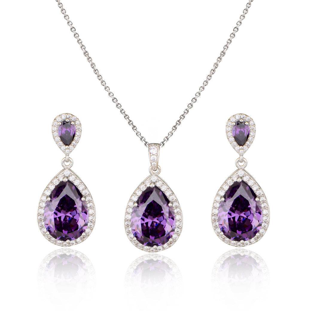 Elegant Zircon Water Drops Necklace & Earring Set - Bridal Jewelry 2025 - Buy Center