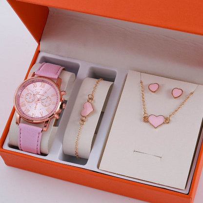 Ladies Graduated Belt Watch Jewelry Set - Stylish Accessory for Every Occasion - Buy Center