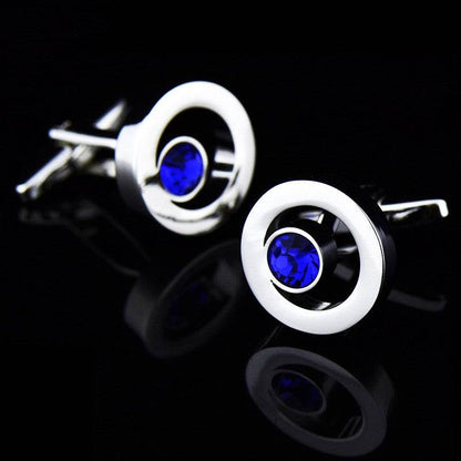 Men's Zircon Crystal Cufflinks - Elegant Fashion Accessory for Formal Wear - Buy Center