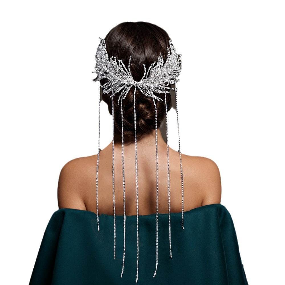 Extra Long Tassel Headband - Elegant Starry Hair Jewelry for Weddings - Buy Center