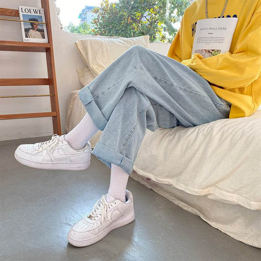 Trendy Loose Casual Wide Leg Straight Jeans for Men - Versatile Style 2025 - Buy Center
