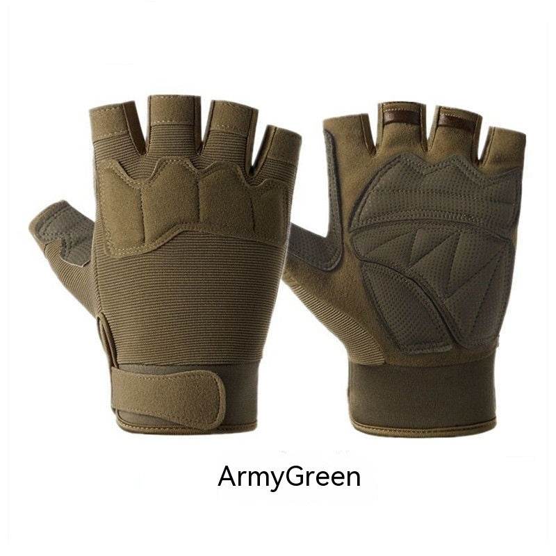Camouflage Short Finger Gloves - Unisex for Motorcycle Riding & Outdoor Use - Buy Center
