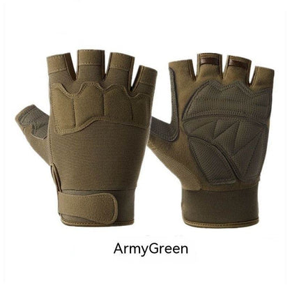 Camouflage Short Finger Gloves - Unisex for Motorcycle Riding & Outdoor Use - Buy Center