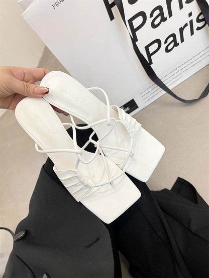 Women's Flip-Toe Stiletto Heel Sandals - Elegant Fashion with Comfort - Buy Center