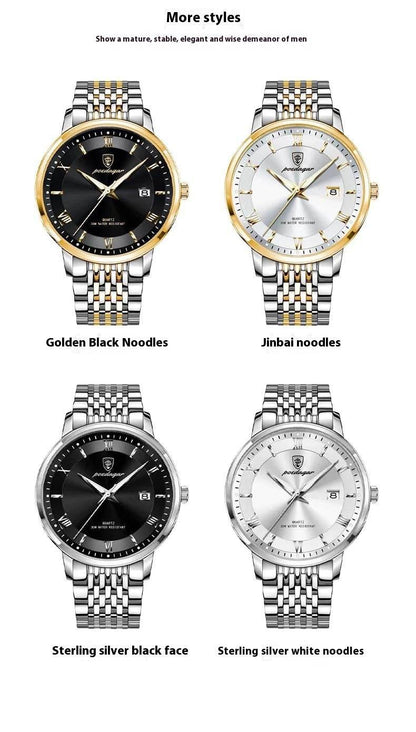 Men's Waterproof Quartz Watch - Luminous Display & Calendar Function - Buy Center