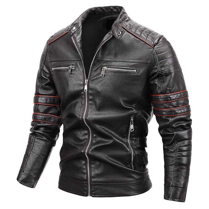 Men's Plus Velvet Motorcycle Jacket - Genuine Leather for Winter Style - Buy Center