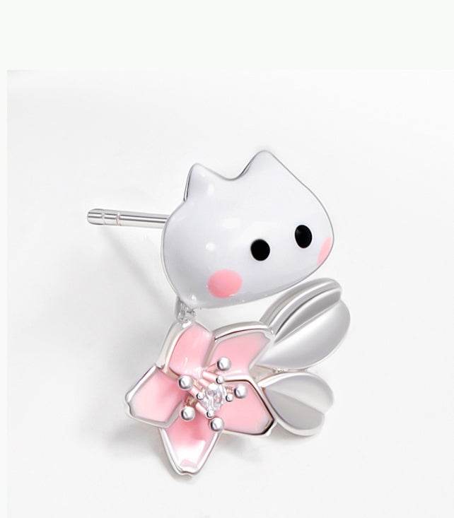 Buycenter Cute Flower Bud Peekaboo Earrings - Compact Gold Plated Design - Buy Center