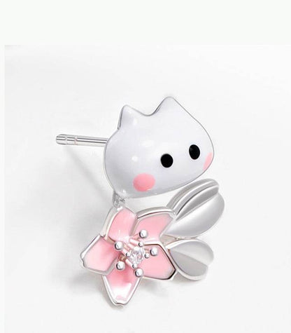 Buycenter Cute Flower Bud Peekaboo Earrings - Compact Gold Plated Design - Buy Center