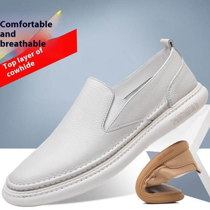 First Layer Cowhide Men's Leather Shoes - Casual Low Heel Comfort Style - Buy Center