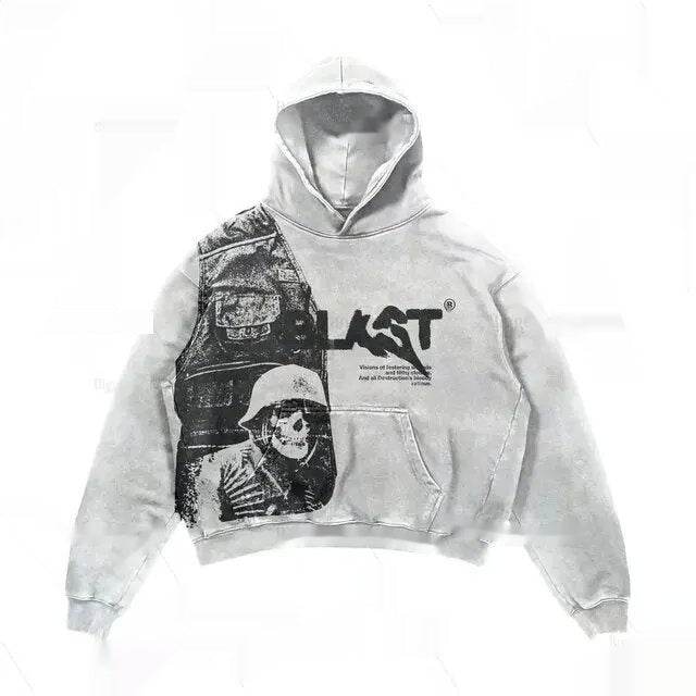 Hip Hop Retro Harajuku Hoodie for Men - Trendy Pullover Sports Sweater - Buy Center