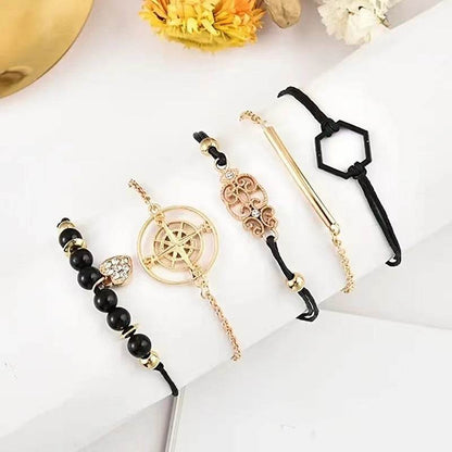 Buycenter Women's Quartz Watch Set - Elegant Black with Bracelets - Buy Center