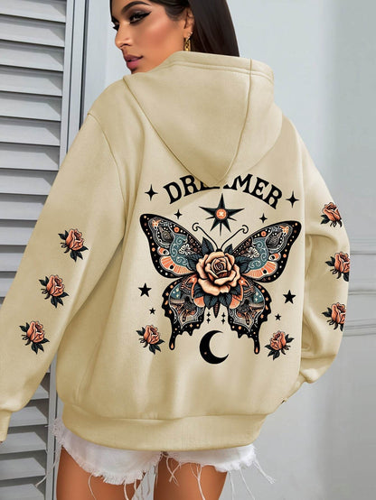 Women's Casual Letter Print Hoodie - Stylish Loose Fit & Drawstring - Buy Center
