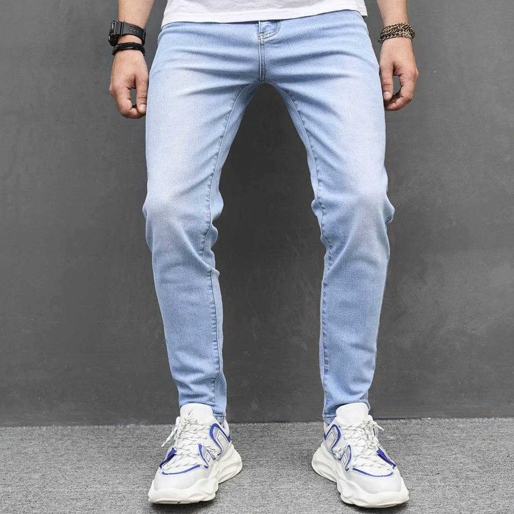 Men's Skinny Cotton Stretch Jeans - Comfortable Tapered Fit for Teenagers - Buy Center