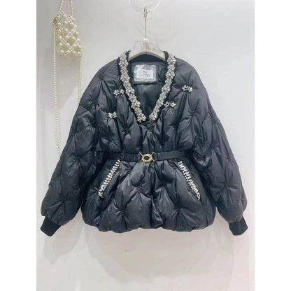 Buycenter V Neck Down Jacket Coat for Women - Stylish & Warm Trench - Buy Center