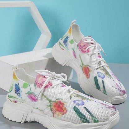 Casual Flower Sports Shoes for Women - Stylish Comfort & Plus Sizes - Buy Center
