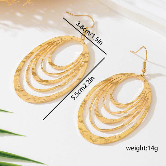 Elegant Gold Multi-layer Circle Earrings - Trendy Geometric Style 2025 - Buy Center