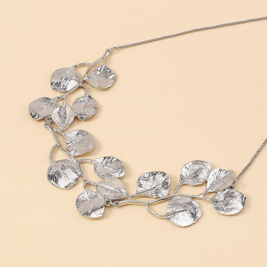 2025 Luxury Metal Leaf Earrings & Choker Set - Elegant Jewelry Gift - Buy Center