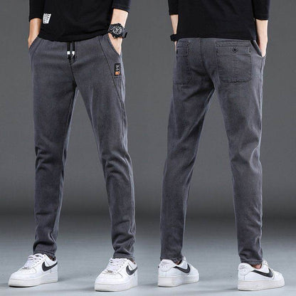 Stretch Denim Casual Men's Trousers - Lightweight & Mid Waist Design - Buy Center