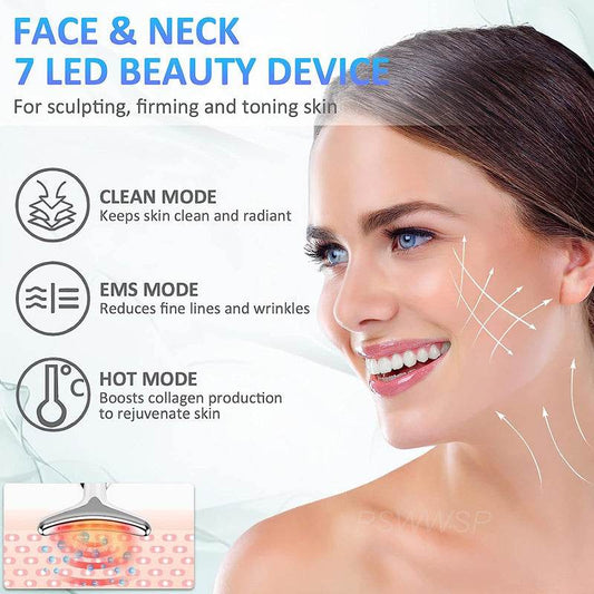 7-in-1 Neck Face Massager - LED Skin Rejuvenation & Sculpting Tool - Buy Center