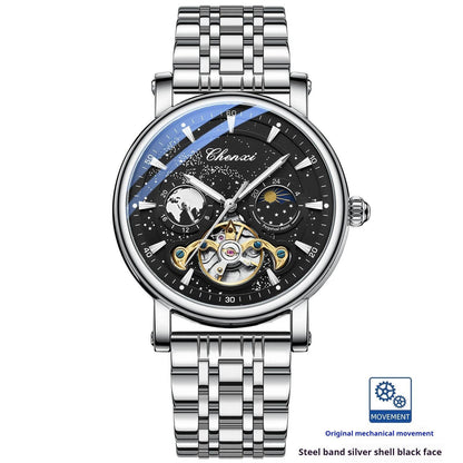 Xinghe Luminous Tourbillon Mechanical Watch - Moon Phase, Stylish Design - Buy Center