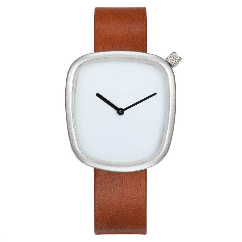 Minimalist Square Quartz Watch for Women - Stylish Faux Leather Strap - Buy Center
