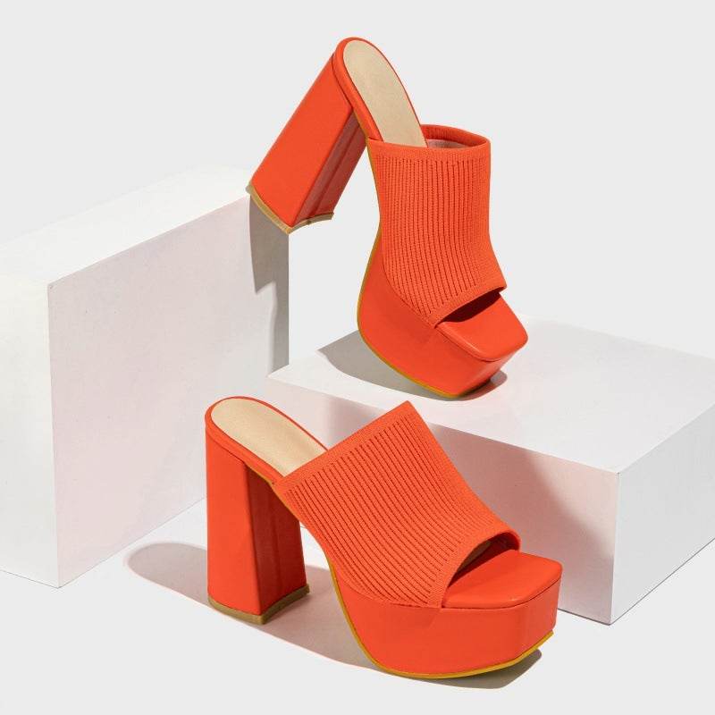 Buycenter Women's Summer Chunky Heel Slippers - Waterproof Outdoor Fashion - Buy Center