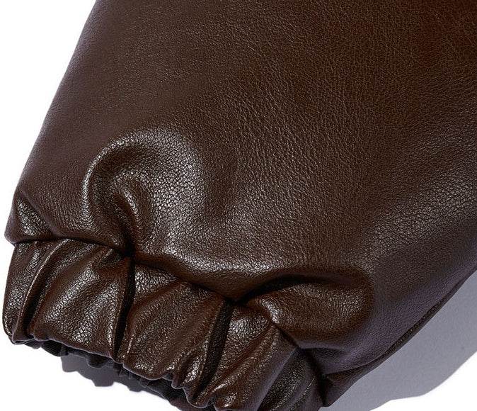 Unisex Cotton-Padded Jacket - Stylish Letter Print & Thick PU Leather - Buy Center