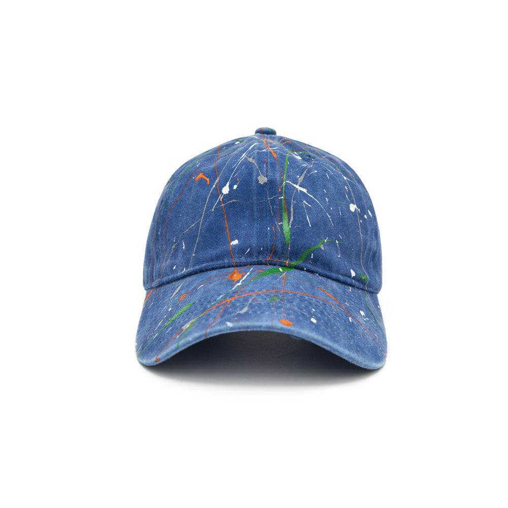 Buycenter Adjustable Hand-Splashed Baseball Cap - Curved Wide Brim - Buy Center