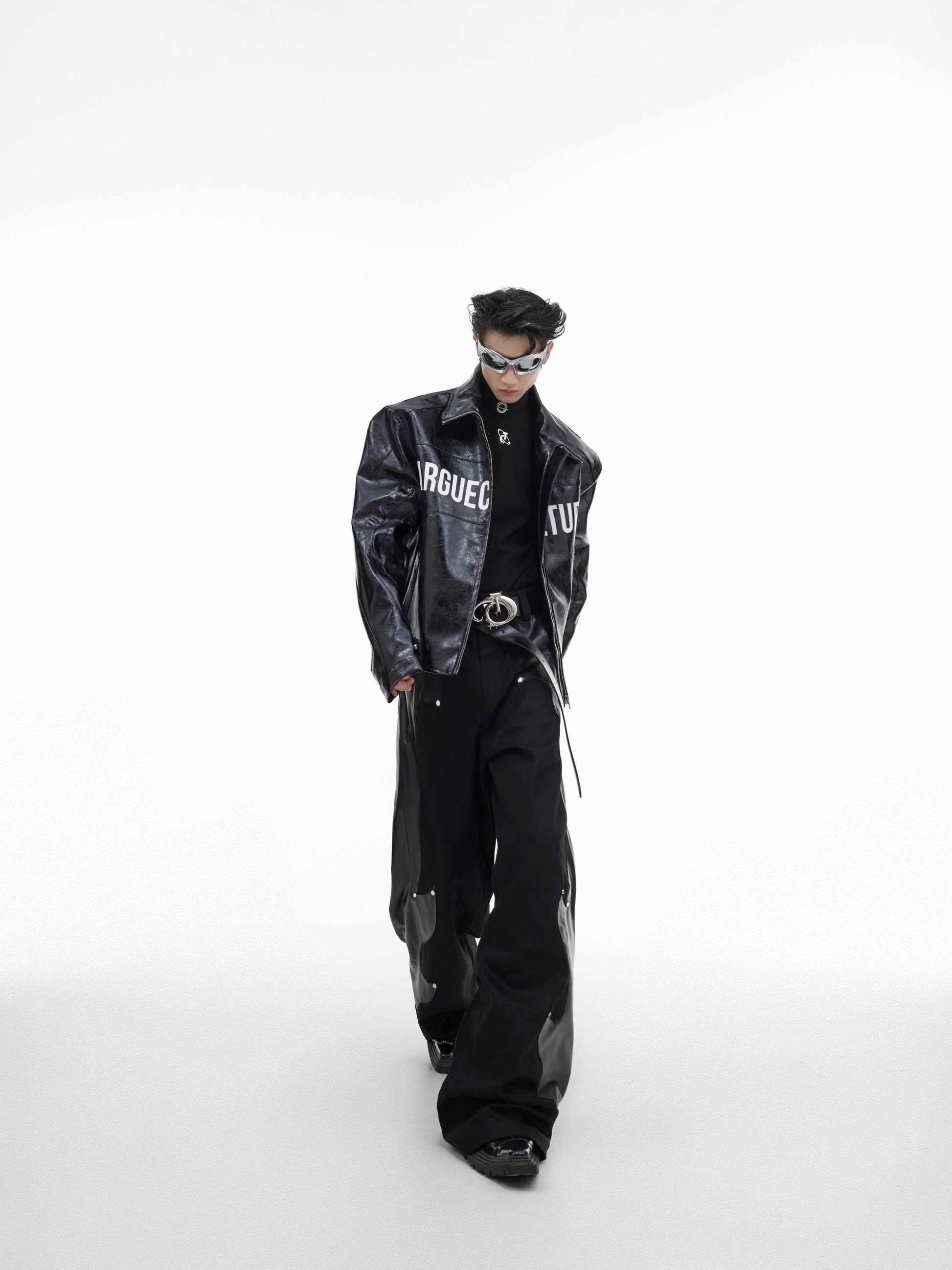 Niche Patchwork Flame Rivet Cargo Pants - Stylish Casual Wear for All - Buy Center